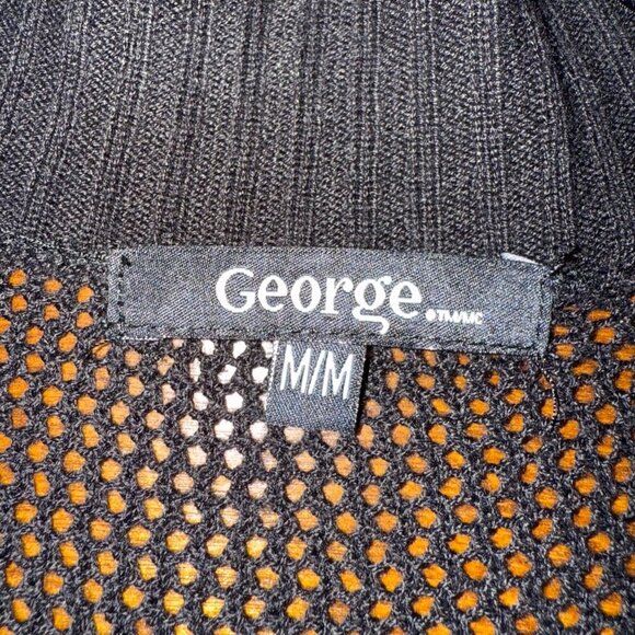 George short sleeved black long sweater crochet look office casual - Picture 6 of 9